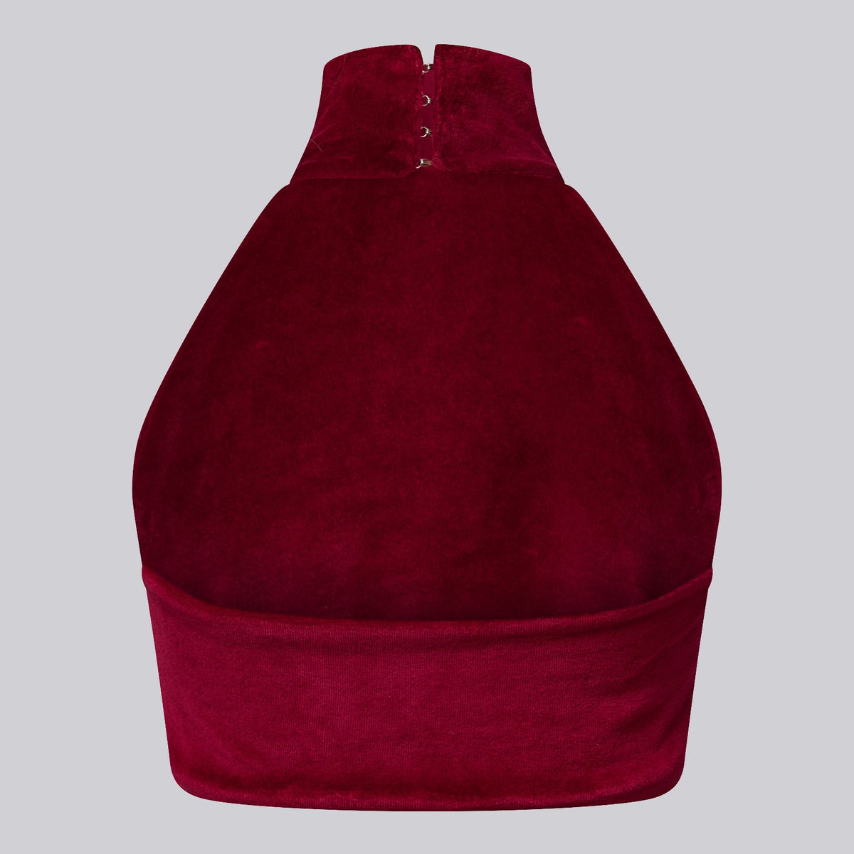 Halter Top In Magenta Velvet