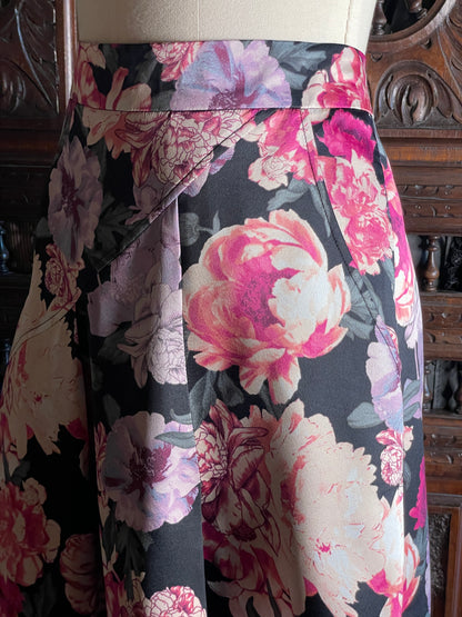 Christobal skirt in floral printed satin