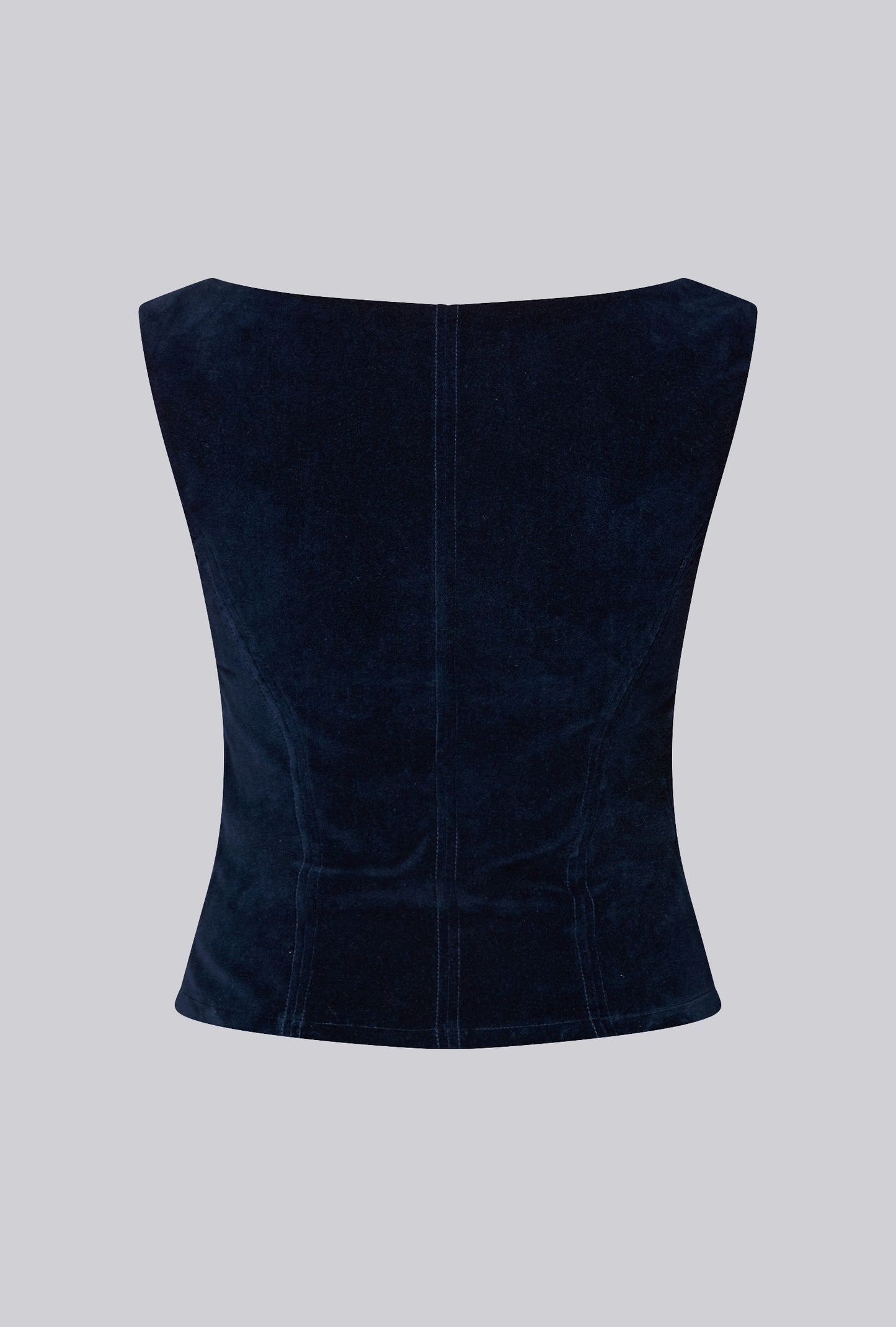 Riding Bustier in Blue Velvet