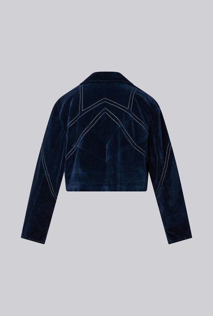 Virginie Jacket In Midnight Blue Velvet