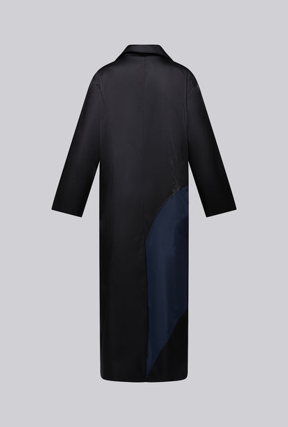Intarsia Coat In Satin Duchess